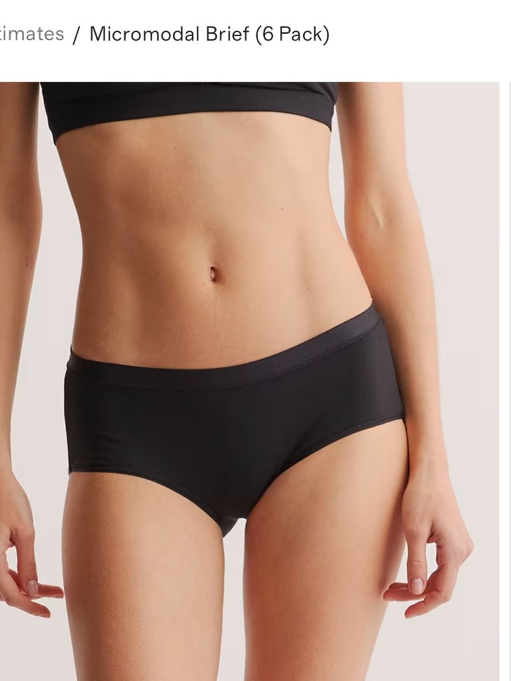 Quince Micromodal Brief Black 6 Pack Black NWOT